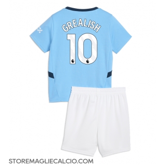 Manchester City Jack Grealish #10 Maglia Gara Casa Repliche 2024-25 Bambino